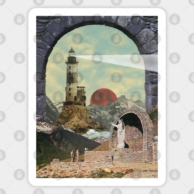 Red Sun National Park - Surreal/Collage Art Magnet by DIGOUTTHESKY